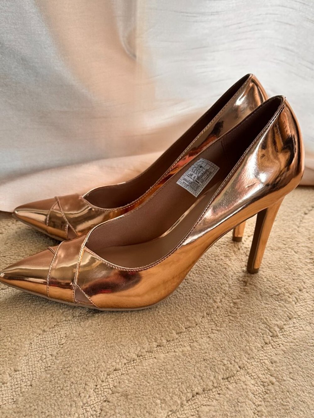 Rose Gold Metallic Pumps - Size 9